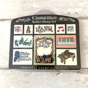 NEW! Classical Music Rubber Stamp Set 1993 Bundle Piano Musical Notes NWT